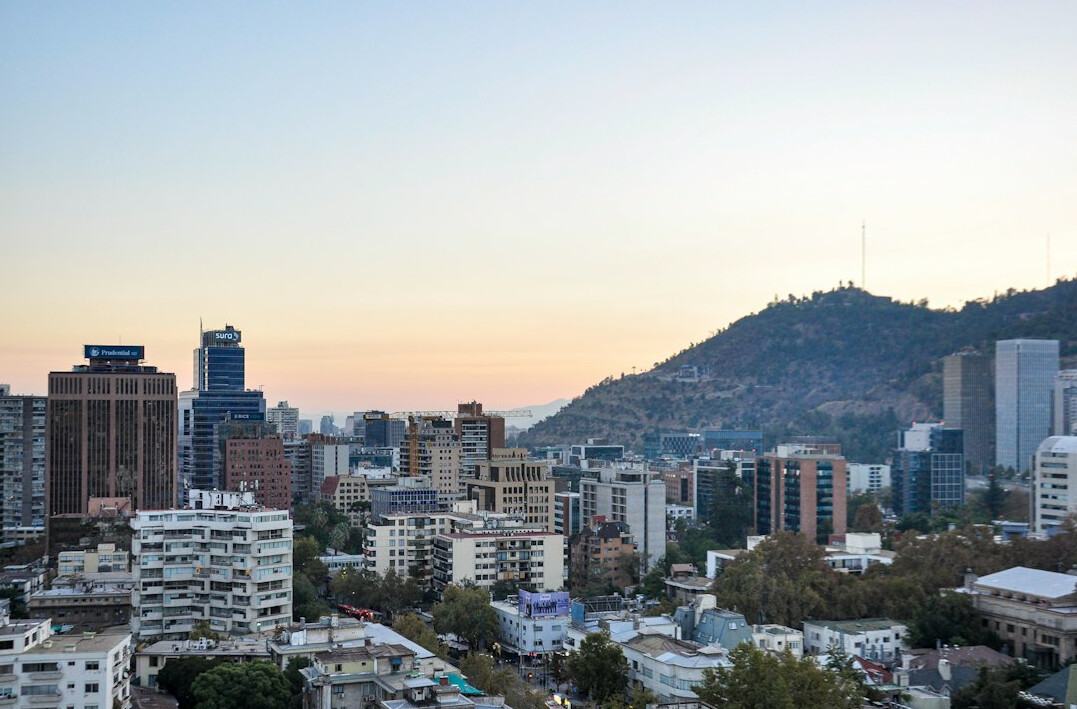 santiago city at sunset